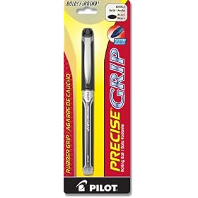 Pilot Precise Grip Liquid Ink Rolling Ball Pen, Bold Point, Black Ink (28911)