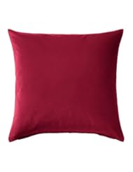 Home: Ikea Sanela Cushion Throw Pillow Cover Wine Red Velvet Cotton 20 X 20" with Zipper
