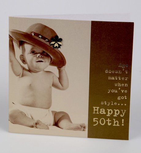 Photographic Stylish Baby 50th Birthday Card