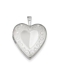 Sterling Silver 20mm D/C Heart Locket. Metal Wt- 3.4g