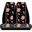 A Set of 2 Official Licensed Universal Fit Front Bucket Seat Covers - Winnie the Pooh in Paradise with Tigger and Piglet