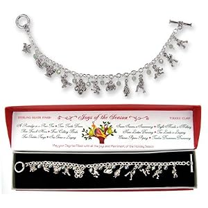 12 Days Of Christmas Charm Bracelet Gift Boxed