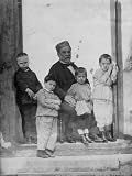 Dr Louis Pasteur with Four Children Who Had Been Bitten by Mad Dogs and Treated with Rabies Vaccine Photographic Poster Print, 12x16