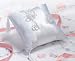 White Satin and Glitter Butterfly Ring Pillow