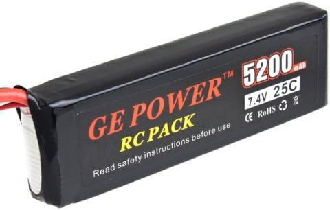 GE Power 7.4V 5200mAh 25C 2s LiPo Battery Pack with Dean Plug AKKU For RC Model