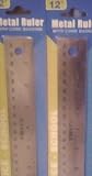 Metal Ruler with Cork Backing [Flexible / Raised Surface /Non-skid 12 Inches /30 Centimeters]