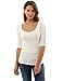 PattyBoutik Women's Crochet Lace Inset Elbow Sleeve Blouse