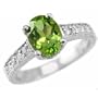 2.05ct Peridot & Diamond 14k White Gold Engagement Ring