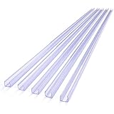 5pc 39-3/8"l X 1/2"w Clear PVC Channel Mounting Holder for Flex LED Neon Rope Light 195" Total Length