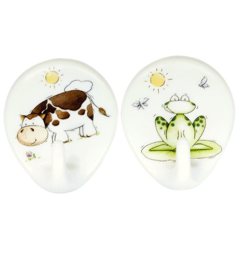 De-Plastik 1123 331 Klebehaken / 51 x 43 mm / Porzellaneffekt \"Sunny Animals\"  Preisvergleich