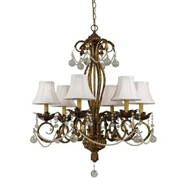 AF Lighting 6737-6H Candice Olson Southgate Candle Base Chandelier, Antique Gold with... by Candice Olson