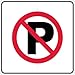 NMC TM205J Traffic Sign, No Parking Graphic, 24" Length x 24" Height, Engineer Grade Prismatic Reflective Aluminum 0.080, Black/Red on White
