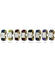 Geneva Womens Colored Polka Dot Band Cuff Watch-Rainbow