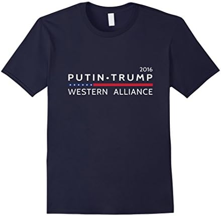 Men's Putin Trump t-shirt Western Alliance shirt Large Navy