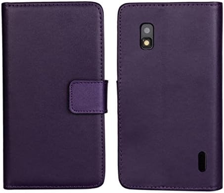 MOONCASE Cowskin Flip Leather Wallet Card Pouch Stand Back Case Cover for LG Google Nexus 4 E960 Purple