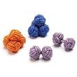 Vibrant Silk Knot Cufflinks Lavender Orange and Blue