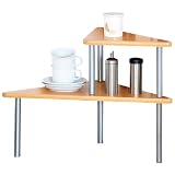 Kesper 27810 Eckregal mit 2 Ebenen gefertigt aus MDF mit Buchendekor 53.5 x 38 x 38 cm