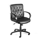 Boss Mid-Back Black Leather Plus Chair, Burgundy