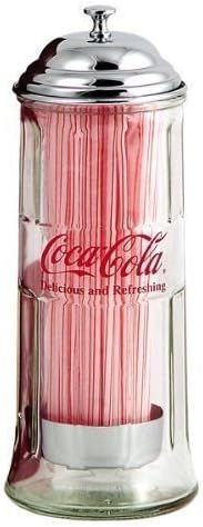 Coca-Cola Glass Straw Jar Dispenser Coke by TABLECRAFT PRODUCTS CO