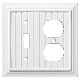 Liberty Hardware 126470 Beadboard Single Switch/Duplex Wall Plate, White