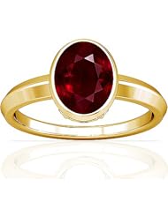 18K Yellow Gold Oval Cut Ruby Solitaire Ring