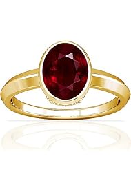 14K Yellow Gold Oval Cut Ruby Solitaire Ring