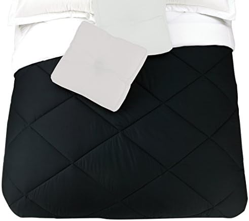 Presidio Square Collection Reversible Cotton Comforter, Queen, Black/White