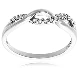 10k Choice of White or Yellow Gold Diamond Infinity Twist Ring