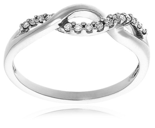 10k Choice of White or Yellow Gold Diamond Infinity Twist Ring (1/6 cttw, I-J Color, I3 Clarity)