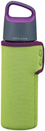 LockandLock CASA ZEN Two-Tone Ring & Soft Handle & Bag Glass Water Bottle 16.9oz (VIOLET)