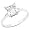 14K White Gold Princess-cut 1.25 CT Equivalent CZ Cubic Zirconia Ladies Solitaire Wedding Engagement Ring Band - Size 4