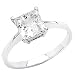 14K White Gold Princess-cut CZ Cubic Zirconia Ladies Solitaire Wedding Engagement Ring Band