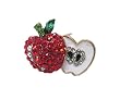 Goldtone Crystal Apple Brooch Pin Fashion Jewelry