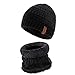 2Pcs Kids Scarf and Hat Set for 1-8 Years Old Boys and Girls Winter Warm Fleece Lined Knit Beanies and Infinity Scarves