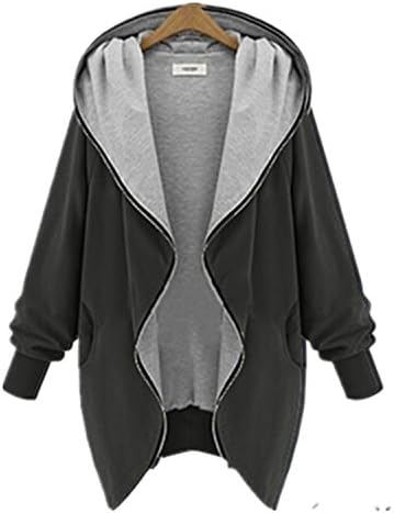 Changde360 Warm Europe and America Fashion Casual Hooded Large Size Women Autumn Increase The Fat Sister Was Thin Jackets Women outerwear coats BlackXXXL Soft