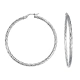 Karat Platinum 45mm Twist Hoop Earrings