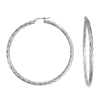 Karat Platinum 45mm Twist Hoop Earrings