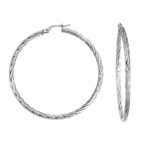 Karat Platinum 45mm Twist Hoop Earrings