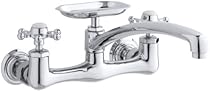 Hot Sale KOHLER K-159-3-CP Antique Wall-Mount Kitchen Sink Faucet, Polished Chrome