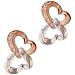 Sterling Silver Two Tone Cz Butterfly Stud Earrings