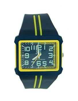 Q&Q #DP02J003Y Men's Square Analog Sports Watch with Resin Strap