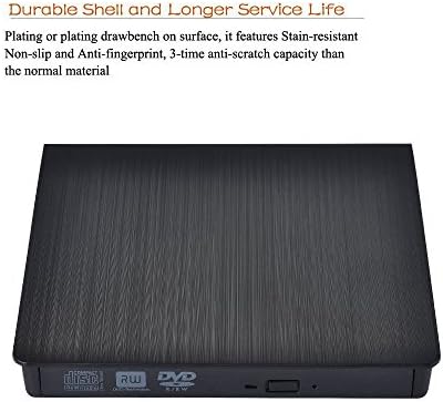 AcMount USB 3.0 Ultra Portable External CD DVD-RW Drive,DVD±R , DVD±RW ， DVD-RAM，Support XP Windows 7, Windows 8,Windows10 , Macbook Pro Air iMAC , Laptops, Desktops, Notebooks,-Black