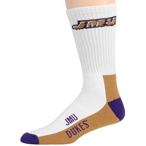 James Madison Dukes Youth Tri-Color Team Logo Crew Socks