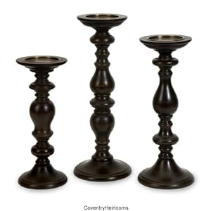 Windsor Pillar Candleholders (Set of 3) - IMAX - 5510-3