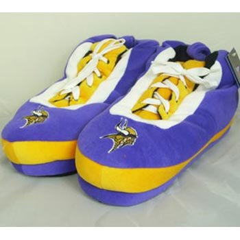 Minnesota Vikings NFL Wrapped Logo Plush Sneaker Slippers - XL