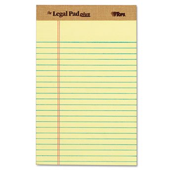 The Legal Pad Plus Ruled Perforated Pads, 5 x 8, Canary, 12/Pack by TOPS (Catalog Category: Paper, Envelopes & Mailers / Pads) The Legal Pad Plus Ruled Perforated Pads, 5 x 8, Canary, 12/Pack by TOPS (Catalog Category: Paper, Envelopes & Mailers / Pads)