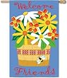 Basket of Daisies Ribbon Regular Size Applique Flag