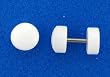 NEON WHITE ACRYLIC FAKE PLUG-16 GAUGE EAR WIRE - 7 MM IN DIAMETER - SOLD AS A PAIR