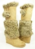 Mukluks Furry Pom-Poms Knee Mukluk Boots--Vegan Friendly!