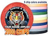 Custom Poker Chips: Put your image, Promotional Logo, or Design on a chip - 2,000 Full Color Authentic Casino Clay poker chips